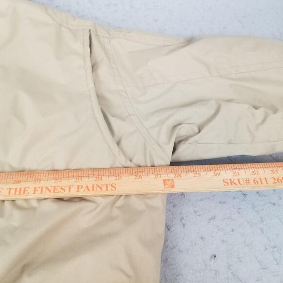 Vintage St Johns Bay Jacket Mens XL Tan Hooded Bomber Puffer Made Korea 90s - Picture 12 of 16